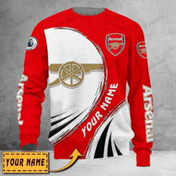 Arsenal FC Custom Name Red White The Gunners (POLO,TSHIRT,HOODIE,PANT,...) 05 - LH