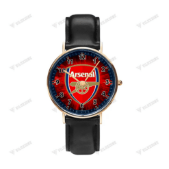 Arsenal F.C Black Stitched Leather Watch 01 - LH