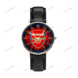 Arsenal F.C Black Stitched Leather Watch 01 - LH