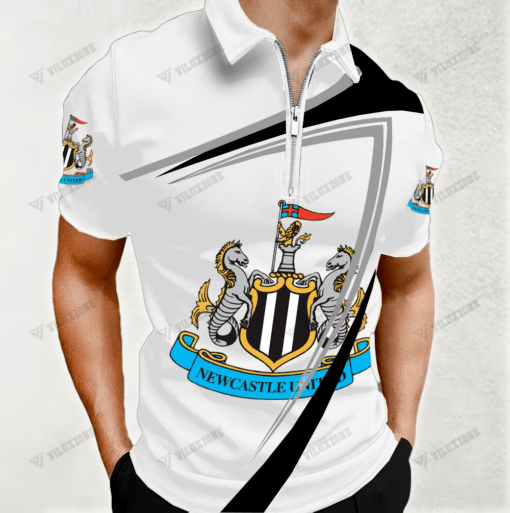 Newcastle United FC 3D Full Printing Zipper Polo 01 - LH - Image 2