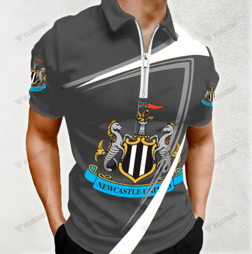 Newcastle United FC 3D Full Printing Zipper Polo 01 - LH - Image 3