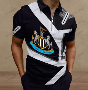 Newcastle United FC 3D Full Printing Zipper Polo 02 - LH