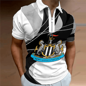 Newcastle United FC 3D Full Printing Zipper Polo 04 - LH
