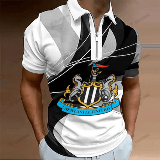 Newcastle United FC 3D Full Printing Zipper Polo 04 - LH