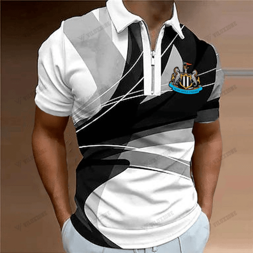 Newcastle United FC 3D Full Printing Zipper Polo 05 - LH