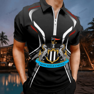 Newcastle United FC 3D Full Printing Zipper Polo 07 - LH