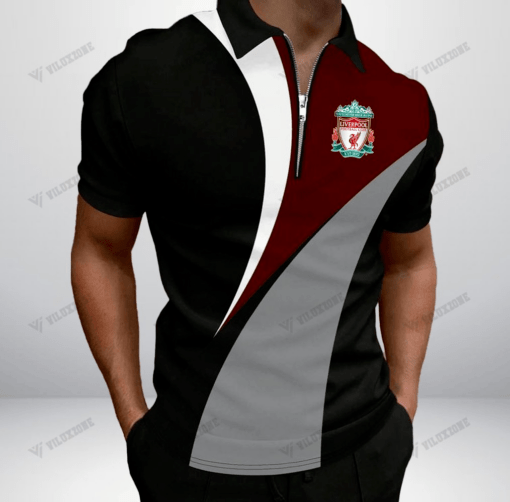 Liverpool FC 3D Full Printing Zipper Polo 03 - LH