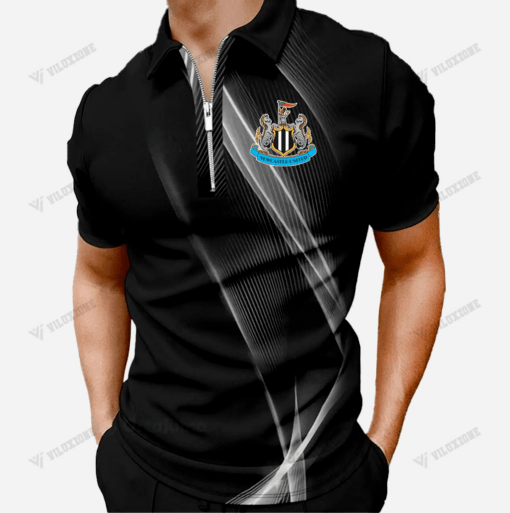 Newcastle United FC 3D Full Printing Zipper Polo 08 - LH - Image 2
