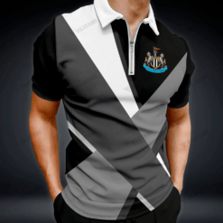 Newcastle United FC 3D Full Printing Zipper Polo 09 - LH