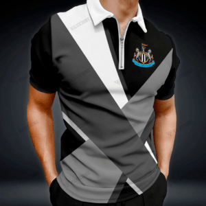 Newcastle United FC 3D Full Printing Zipper Polo 09 - LH