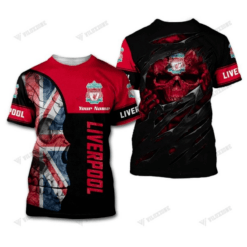 Liverpool FC Custom Name UK Flag Skull Pullover PM281 - LH