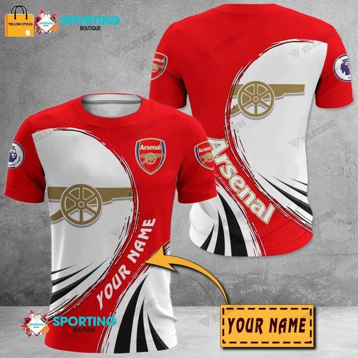 Arsenal FC Custom Name Red White The Gunners PL587 - LH