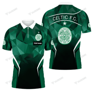 Celtic FC Custom Name Special Edition Zipper Polo Shirt PL1281 - LH