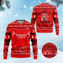 Arsenal FC Christmas 3D Ugly Sweaters Xmas VLZ 02