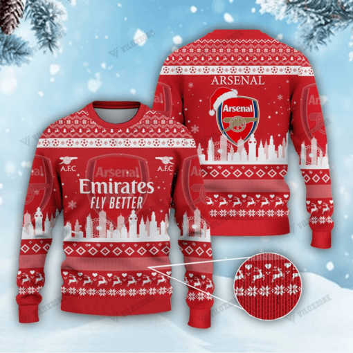 Arsenal FC Christmas 3D Ugly Sweaters Xmas VLZ 10