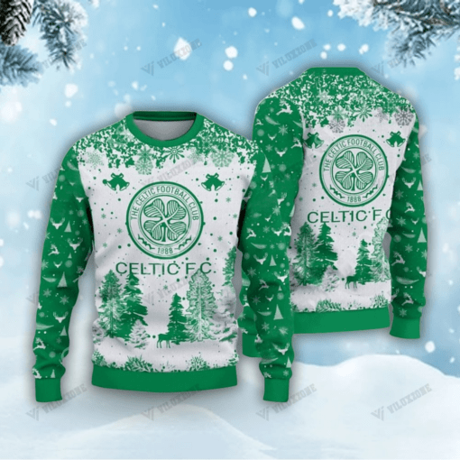 Celtic FC Christmas 3D Ugly Sweater Xmas VLZ 04