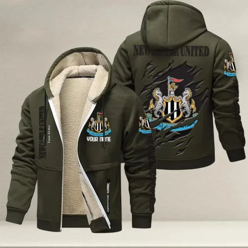 Newcastle United F.C. Zip Hoodie Velvet - LH - Image 2