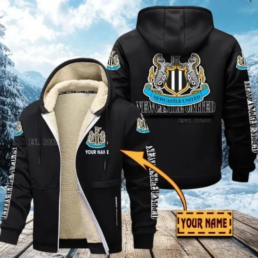 Newcastle United F.C. Zip Hoodie Velvet PM342 - LH - Image 2