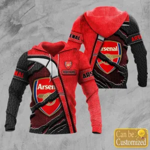 Arsenal F.C. 3D Red Full Printing Set ( Hoodie, Zip Hoodie, Short, T-shirt,...) - LH