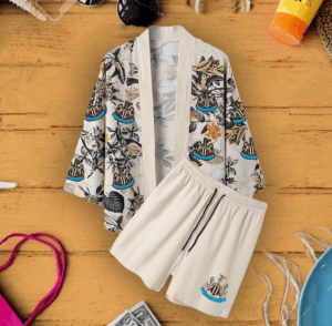 Newcastle United F.C. Beach Hawaii Combo Kimono & Shorts PM34 - LH
