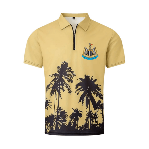 Newcastle United FC Full Printing Yellow Summer Set (Zipper Polo, Short, Hawaii,...) PM22 - LH - Image 3