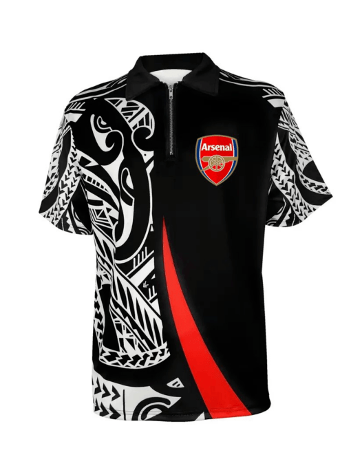 Arsenal FC Trendy Abstract Pattern Print Summer Set (Zipper Polo, Short, Hawaii,...) PM22 - LH - Image 3