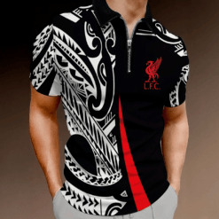 Liverpool FC Trendy Abstract Pattern Print Summer Set (Zipper Polo, Short, Hawaii,...) PM22 - LH