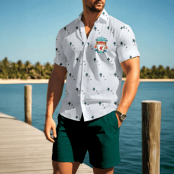 Liverpool F.C. Man with Coconut Trees and Sun Gift Hawaiian Shirt PM68- LH