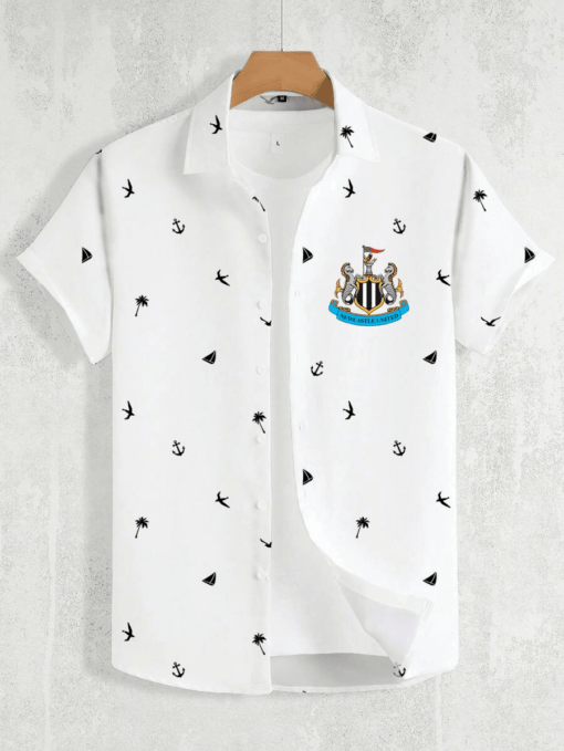 Newcastle United F.C. Man with Coconut Trees and Anchor Gift Hawaiian Shirt PM98- LH - Image 2
