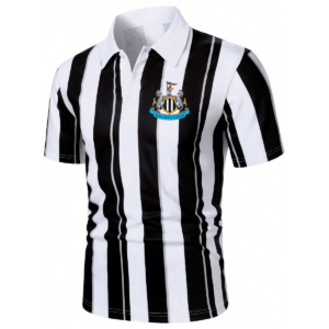 Newcastle United F.C. Man Monochrome Stripes Polo Shirt Limited Edition 2025 - LH