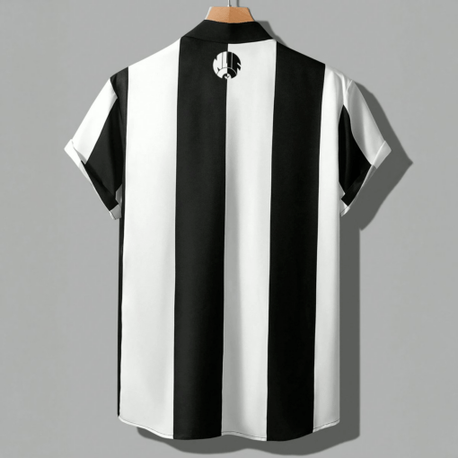 Newcastle United F.C. Big Line B&W Button Up Shirt For This Summer PM89 ( New Version 2025 ) - LH - Image 2