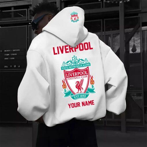 Personalized Liverpool F.C. Cotton Hoodie – Classic Comfort for True Reds - LH - Image 2