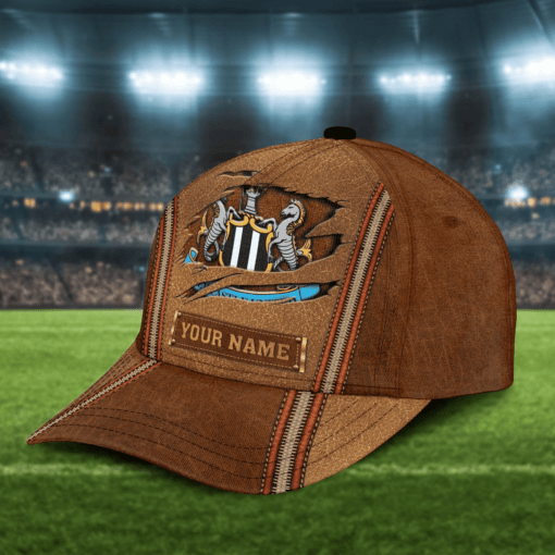Custom Newcastle United Cap | Ripped Leather Design PM79 - LH - Image 2