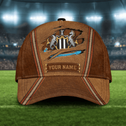 Custom Newcastle United Cap | Ripped Leather Design PM79 - LH