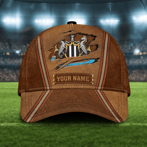 Custom Newcastle United Cap | Ripped Leather Design PM79 - LH