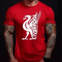 Liverpool FC T-Shirt | Red Fan Tee | Minimalist Liverbird Design PL89 - LH