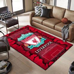 Liverpool FC Rug | Red Cracked Stadium Design | Football Fan Decor - LH
