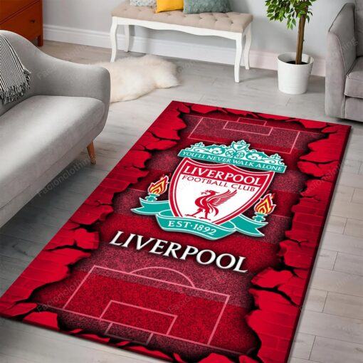 Liverpool FC Rug | Red Cracked Stadium Design | Football Fan Decor - LH - Image 2