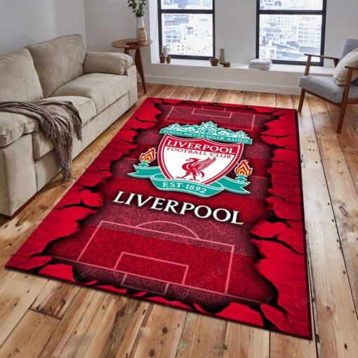 Liverpool FC Rug | Red Cracked Stadium Design | Football Fan Decor - LH - Image 3