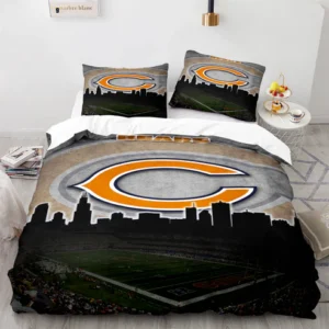 Chicago Bears NFL Skyline & Stadium Design Bedding Set – Bold Graphic