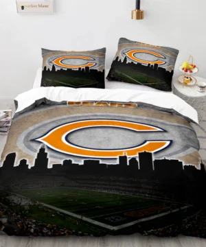 Chicago Bears NFL Skyline & Stadium Design Bedding Set – Bold Graphic