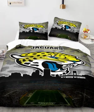 Jacksonville Jaguars NFL Skyline & Stadium Design Bedding Set