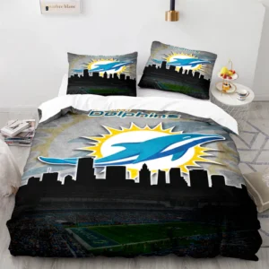 Miami Dolphins NFL Skyline & Stadium Design Bedding Set