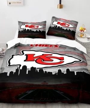 Kansas City Chiefs NFL Skyline & Stadium Design Bedding Set