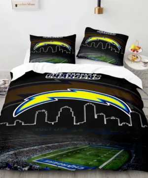 Los Angeles Chargers NFL Skyline & Stadium Design Bedding Set