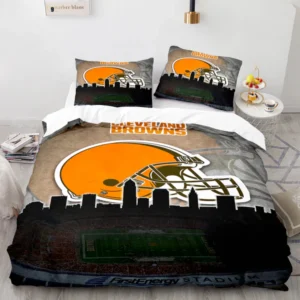 Cleveland Browns NFL Skyline & Stadium Design Bedding Set