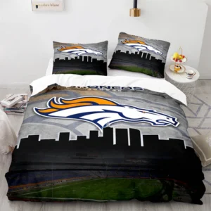 Denver Broncos NFL Skyline & Stadium Design Bedding Set