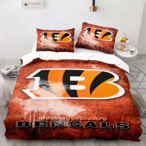 Cincinnati Bengals NFL Orange Grunge Style Logo Bedding Set