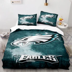 Philadelphia Eagles NFL Green Grunge Style Logo Bedding Set