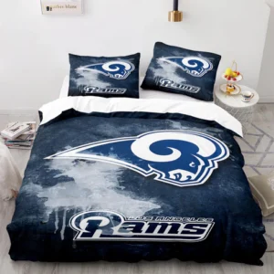 Los Angeles Rams NFL Blue Grunge Style Logo Bedding Set